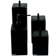 Jogo de banheiro em resina quadratta black matte 4 peças 