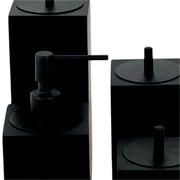 Jogo de banheiro em resina quadratta black matte 4 peças 