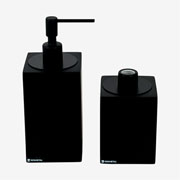 Jogo de banheiro de resina Quadratta metal black matte 02 peças. 