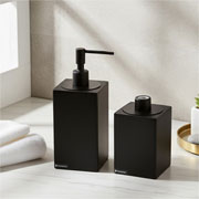 Jogo de banheiro de resina Quadratta metal black matte 02 peças. 