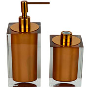 Jogo de banheiro de resina Quadratta metal gold 02 peças 