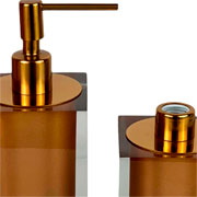 Jogo de banheiro de resina Quadratta metal gold 02 peças 