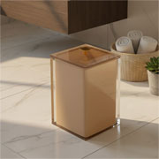 Lixeira de resina Quadratta honey cromada 18x29 cm 
