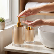 Jogo de banheiro de resina Quadratta honey 02 peças 