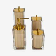 Jogo de banheiro em resina Quadratta honey 04 peças 