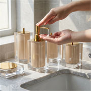 Jogo de banheiro em resina Quadratta honey 04 peças 