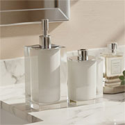 Jogo de banheiro de resina duo Quadratta cristal linho 02 peças 