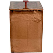 Lixeira de resina Quadratta champanhe gold matte 18x29 cm 