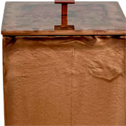 Lixeira de resina Quadratta champanhe gold matte 18x29 cm 