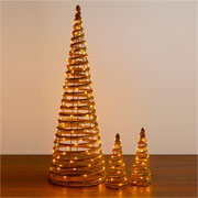 Árvore de natal aramada com led marrom 60 cm 