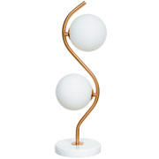 Abajur de metal Led base de mármore dourado Bivolt 50 cm 
