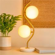 Abajur de metal Led base de mármore dourado Bivolt 50 cm 