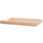 Bandeja em MDF textura marmorizada bege 60x30 cm 