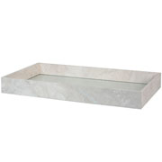 Bandeja em MDF textura marmorizada off white 45x25 cm 