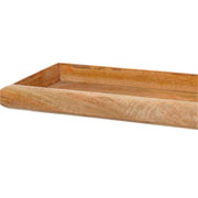 Bandeja de madeira retangular bege 38x12 cm 