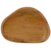 Bandeja de madeira bege 35x26 cm 