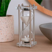 Ampulheta de vidro Vintage areia branco 15 minutos 