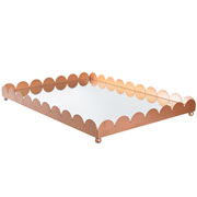 Bandeja de metal espelhada Ondas bronze 50x35 cm 