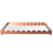 Bandeja de metal espelhada Ondas bronze 50x35 cm 