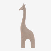 Escultura Girafa em poliresina bege 39x14 cm 
