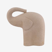 Escultura Elefante em poliresina bege 29x13 cm 