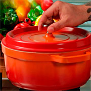 Caçarola de alumínio com Revestimento Cerâmico Hércules Laranja 6,8 litros 