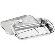 Assadeira em aço inox com tampa de vidro cosmos 34 cm 2,2 litros 