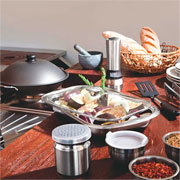 Assadeira em aço inox com tampa de vidro cosmos 34 cm 2,2 litros 