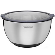 Bowl de inox Cucina com tampa de acrílico e base de silicone 1,5 litros 