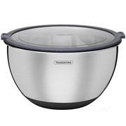 Bowl de inox Cucina com tampa de acrílico base de silicone 03 litros 