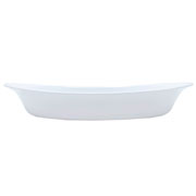Travessa oval de melamina Gourmet branca 34x19 cm. 