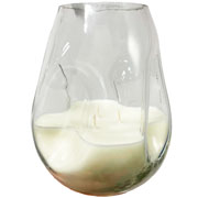 Vela de cera vegetal decorativa suporte vidro Orgânico 13x19 cm 