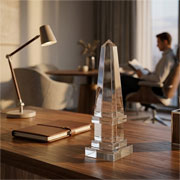 Escultura em cristal Tower 21X8 cm 
