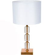 Abajur em cristal com base metal bivolt dourado e branco 52 cm 