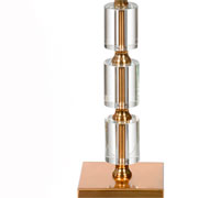Abajur em cristal com base metal bivolt dourado e branco 52 cm 