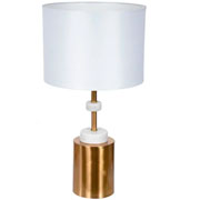 Abajur em metal base marmore bivolt dourado e branco 52 cm 