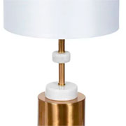 Abajur em metal base marmore bivolt dourado e branco 52 cm 