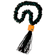 Colar de madeira Olinda com franja preto 70 cm 