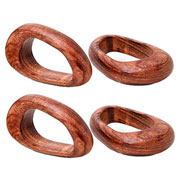 Argola de guardanapo Modern Wood 04 peças 