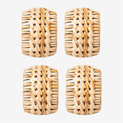Argolas para guardanapo em rattan trance bege 4 peças 