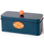 Caixa de chá em aço Enjoy flow azul 20x08 cm 