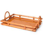 Bandeja em rattan retangular Trazy bege 45x30 cm. 