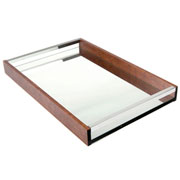 Bandeja de madeira Naturals espelhada marrom 60x35 cm 