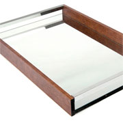Bandeja de madeira Naturals espelhada marrom 60x35 cm 