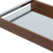 Bandeja de madeira Naturals espelhada marrom 36x25 cm 