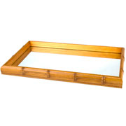 Bandeja de bambu retangular espelhada 55x35 cm 