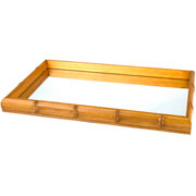 Bandeja de bambu retangular espelhada 47x27 cm 