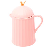 Bule de cerâmica Colibri com tampa rosa 600 ml 