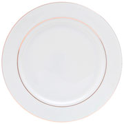 Aparelho de jantar de porcelana monaco branco com fio dourado 42 peças 