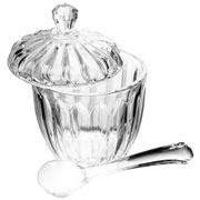 Açucareiro em cristal com colher e tampa geneva 11 cm 